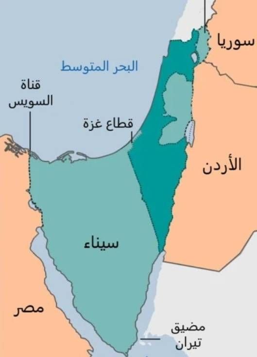 الأراضي التي كانت بحوزت اسرائيل