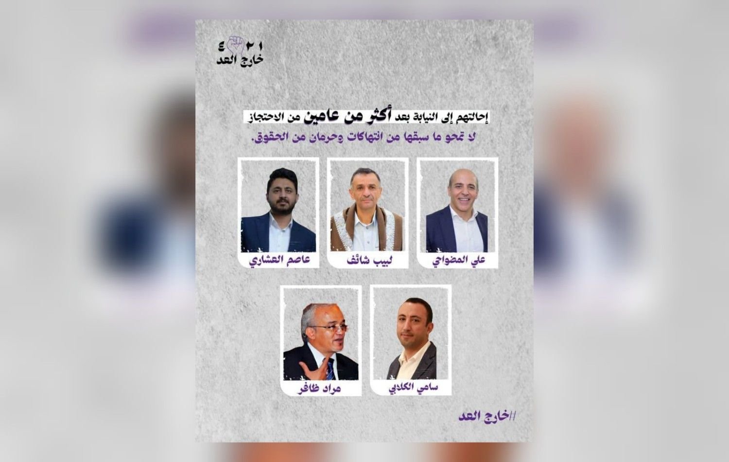 مؤسسة PASS تحمل الحو--ثيين مسؤولية سلامة خمسة محتجزين أحيلوا إلى النيابة الجزائية بعد عامين من الاعتقال