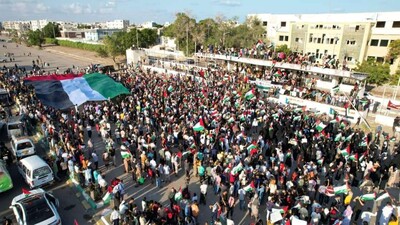 تظاهرة حاشدة في ساحة العروض بخور مكسر(عدن) دعا لها مجلس الحراك المدني في 20-10-2023 (شبكات التواصل)
