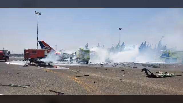 إسرائيل تقصف مطار صنعاء وتدمر آخر طائرة مدنية