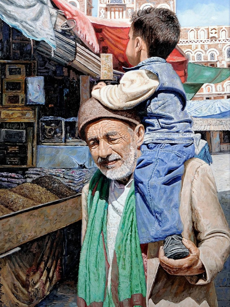 لوحة للفنان زكي يافعي