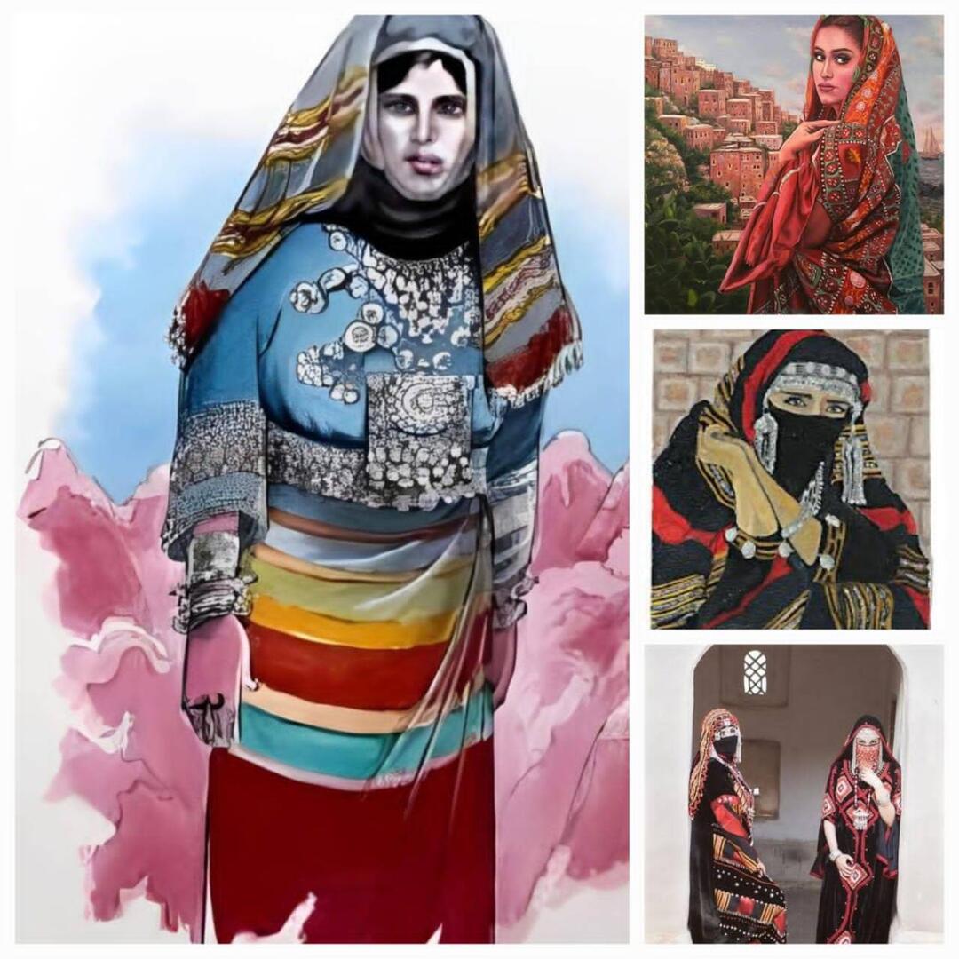 لوحات فنيه تجسد فيها المرأة اليمنية