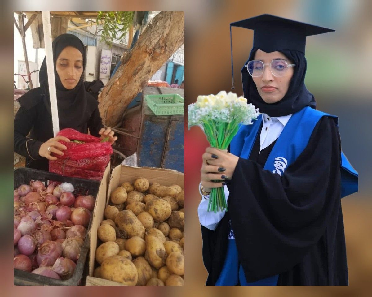 أماني عبدالكريم.. من قاعة المحاضرات إلى بسطة الخضروات