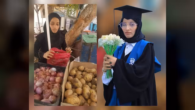 أماني عبدالكريم.. من قاعة المحاضرات إلى بسطة الخضروات